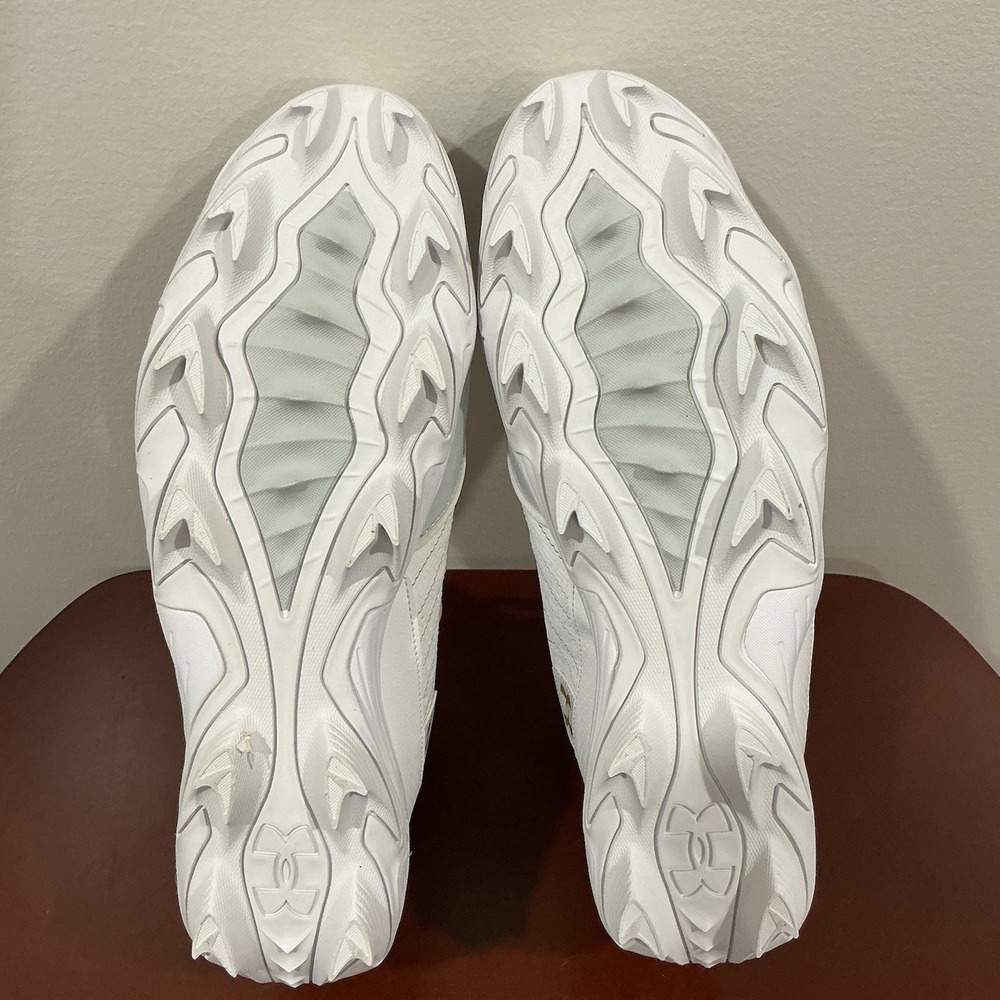 MENS SIZE 15 Under Armour Harper 9 Pro TPU Baseball Cleats WHITE/GOLD New No Box - Picture 5 of 6